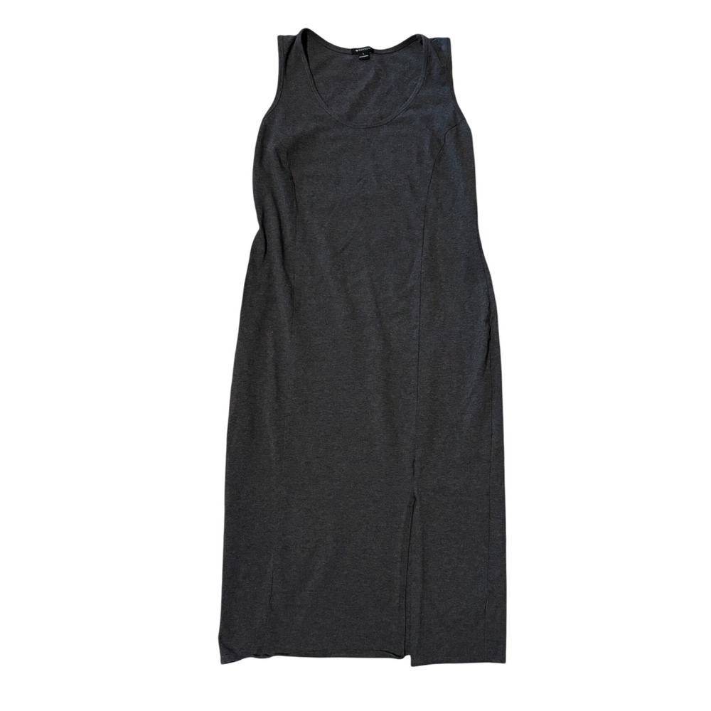I LOVE RONSON Dark Gray Sleeveless Dress with Side Slit Size L
